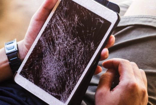 Broken tablet for disposal